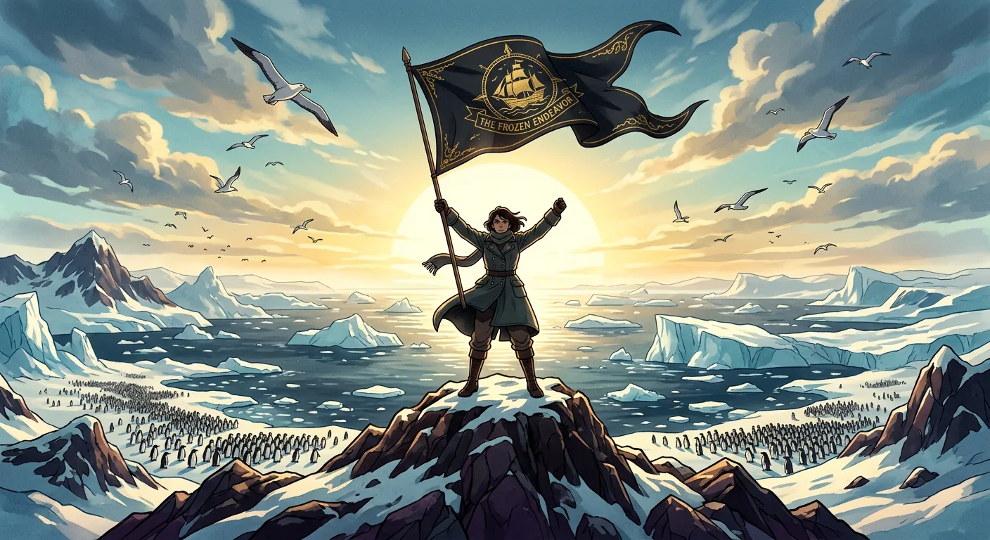 First Footsteps on the Antarctic Shore illustration