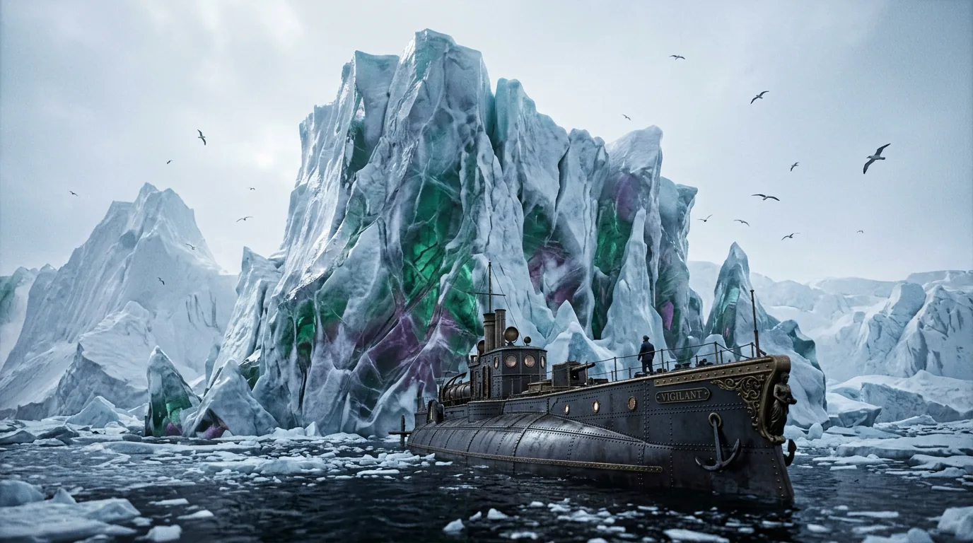 Frozen Cathedrals of the Antarctic illustration