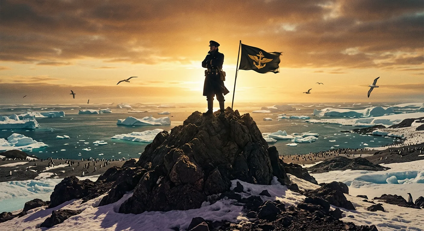 First Footsteps on the Antarctic Shore illustration