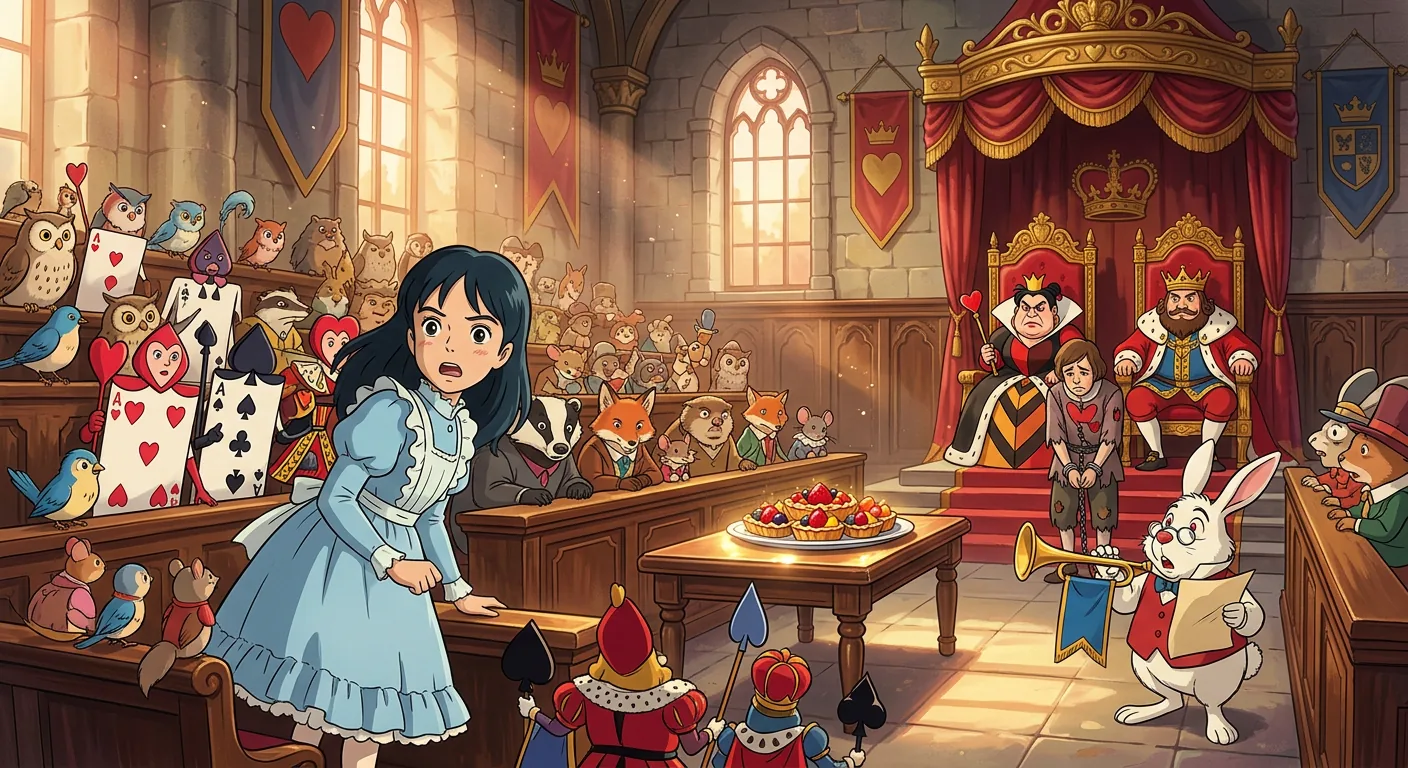 A Courtroom of Nonsense and Tarts illustration