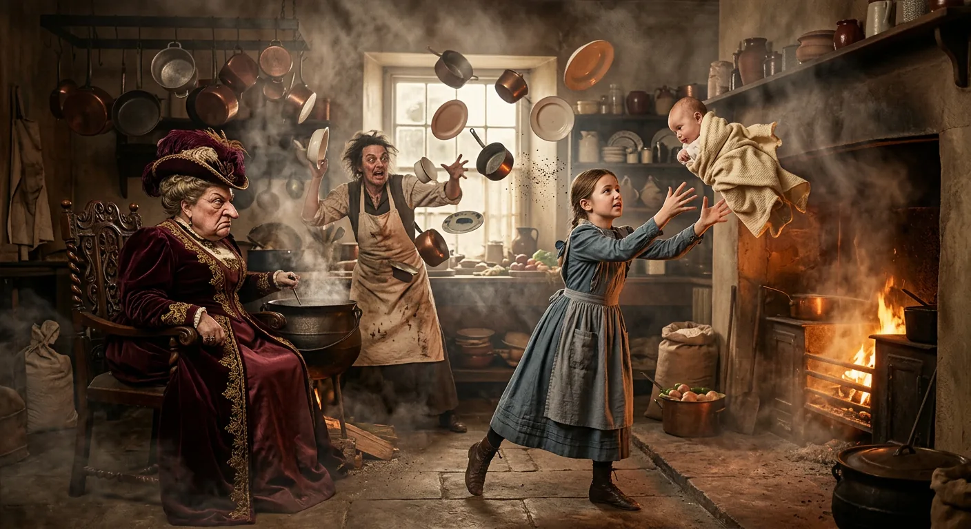 Chaos, Cheshire Grins, and Flying Crockery illustration