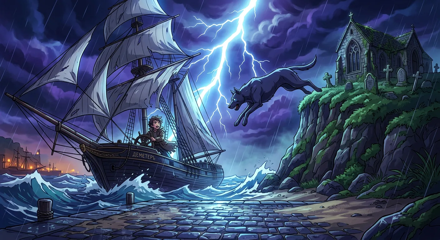 The Storm-Tossed Ship at Whitby illustration