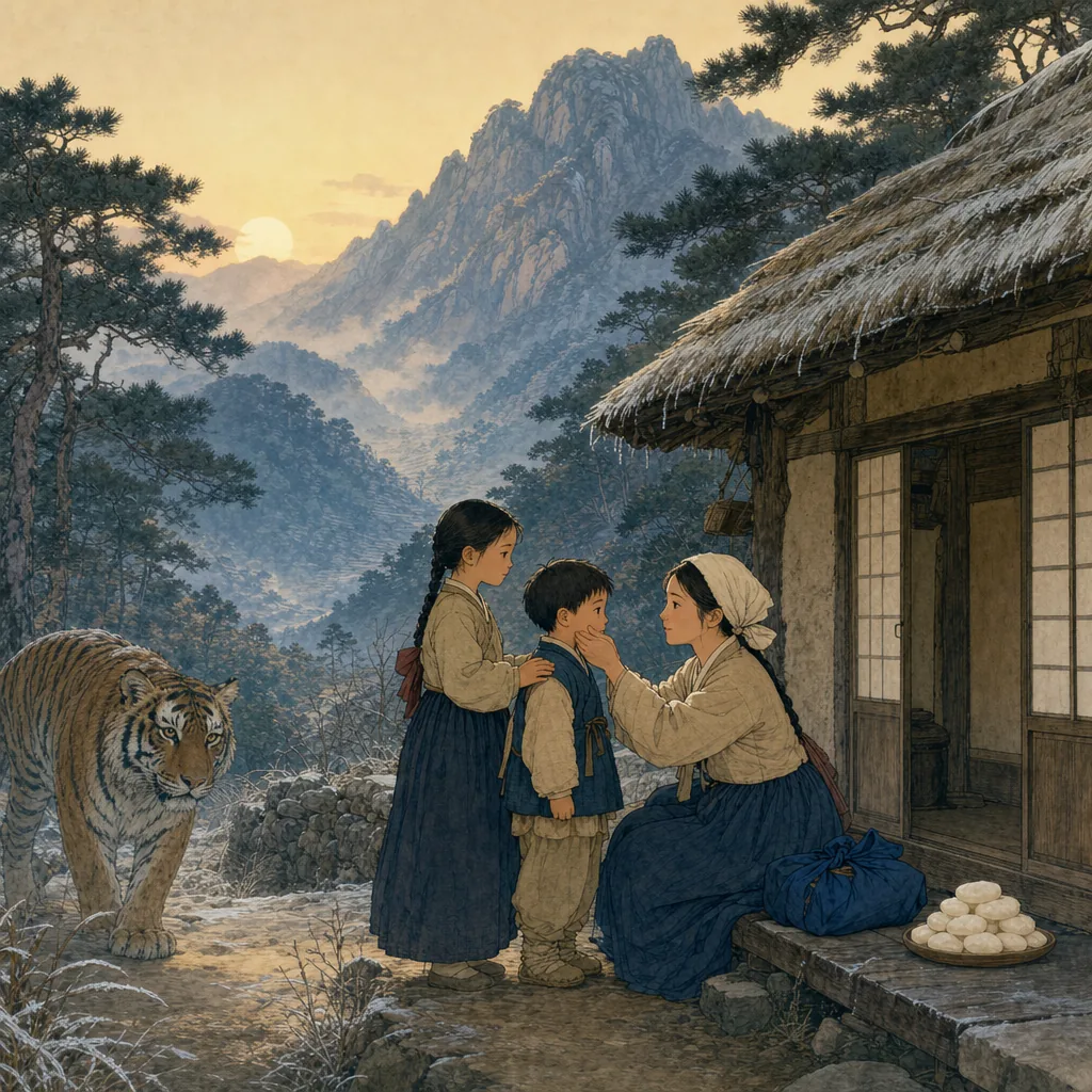 The Widow and the Rice Cakes illustration