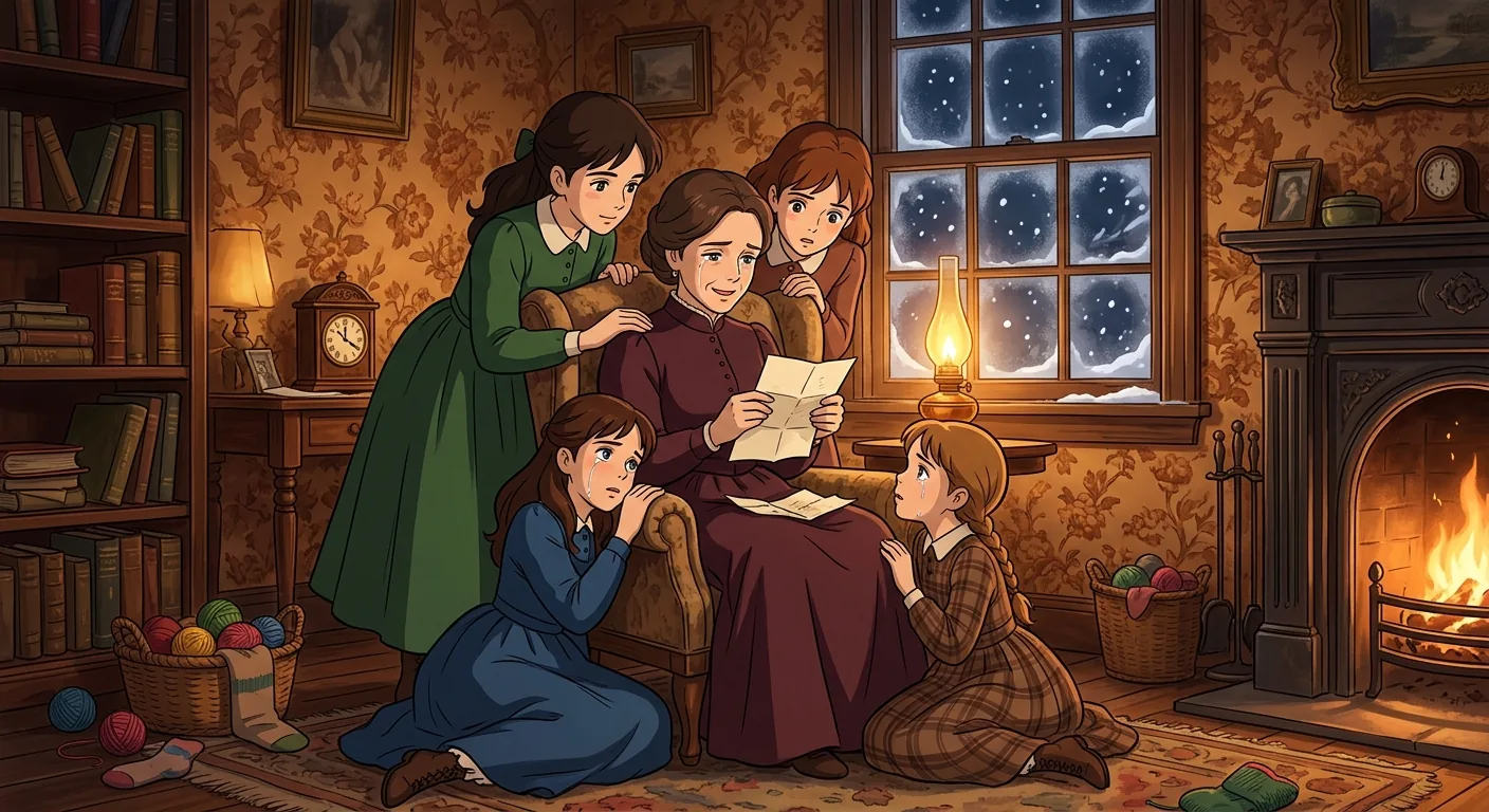 Four Sisters by the Fire illustration