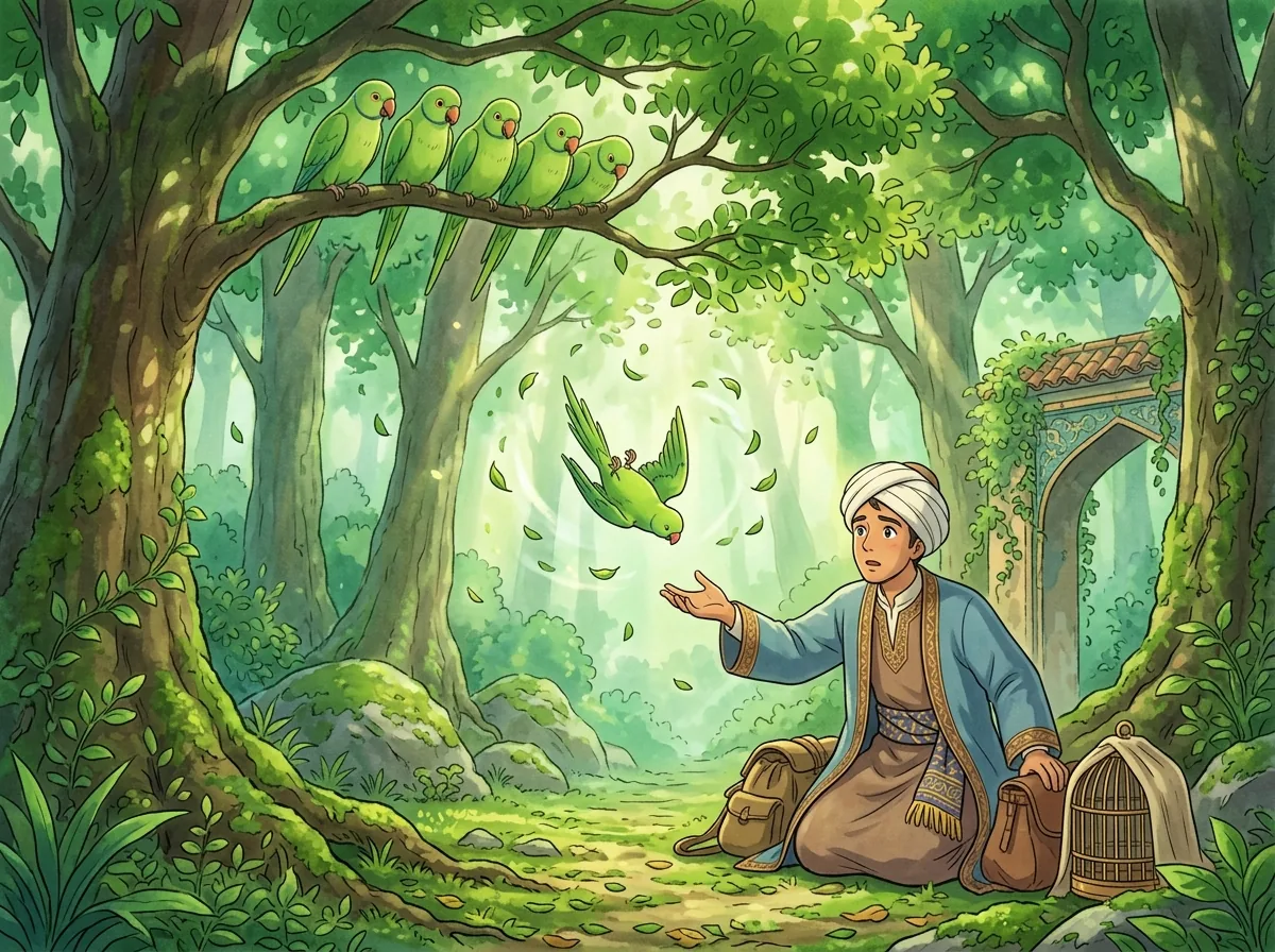 The Wild Parrot Falls illustration