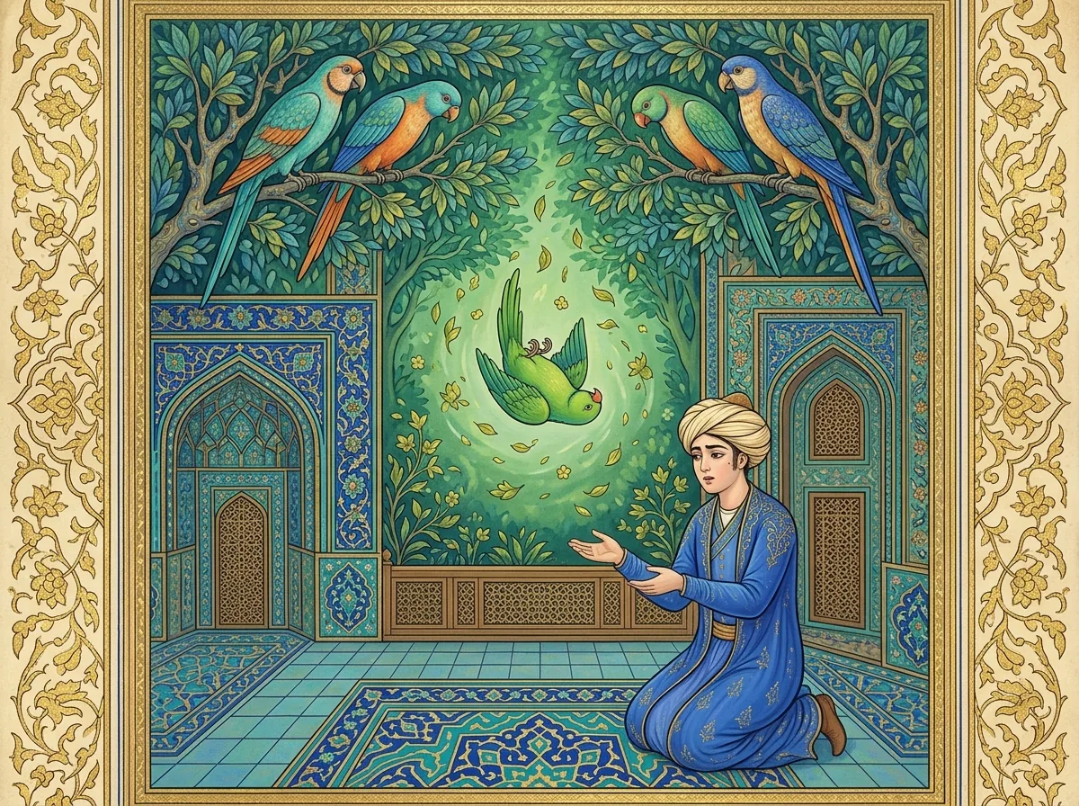The Wild Parrot Falls illustration