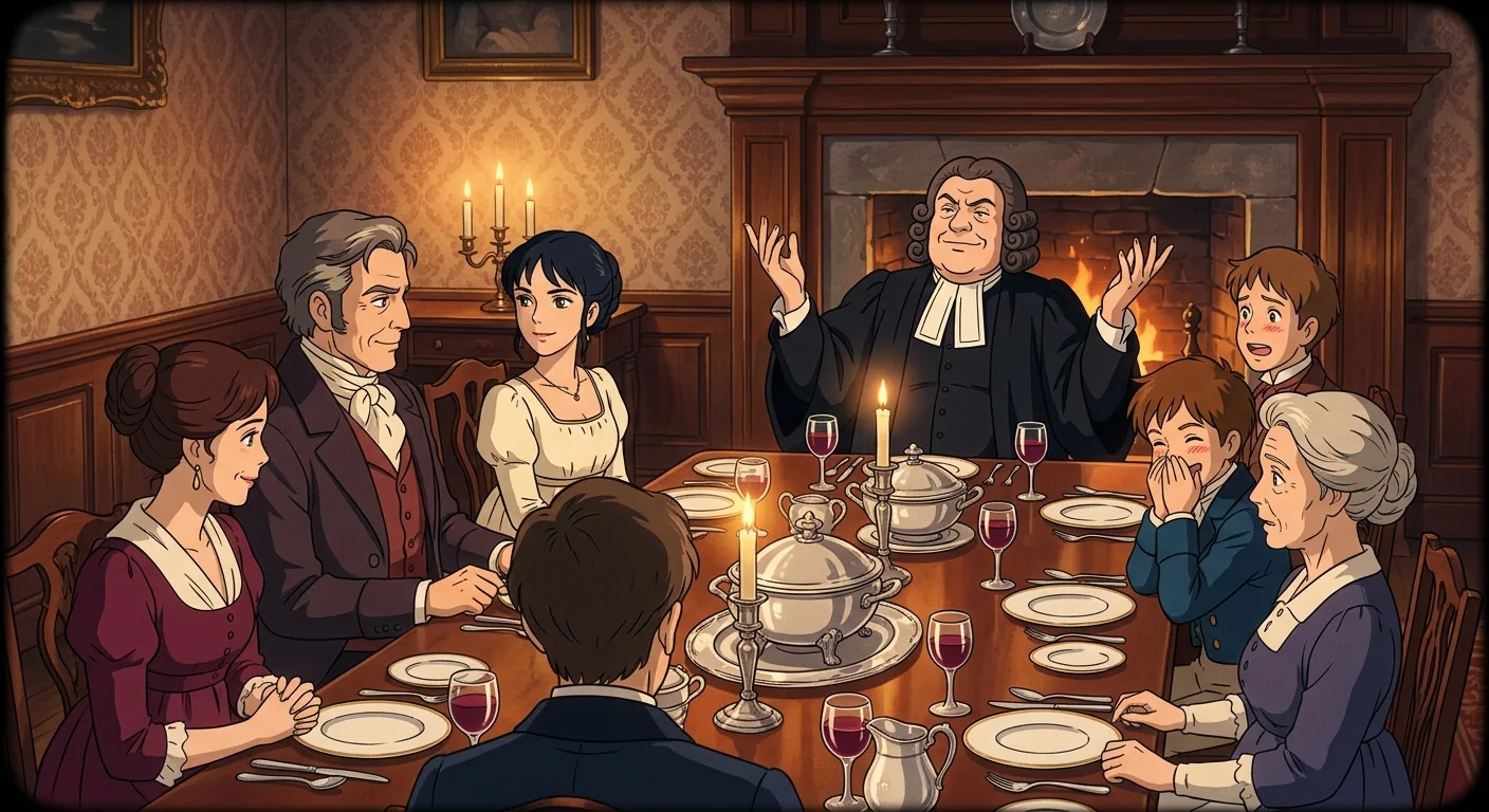 Mr. Collins Praises His Noble Patroness illustration