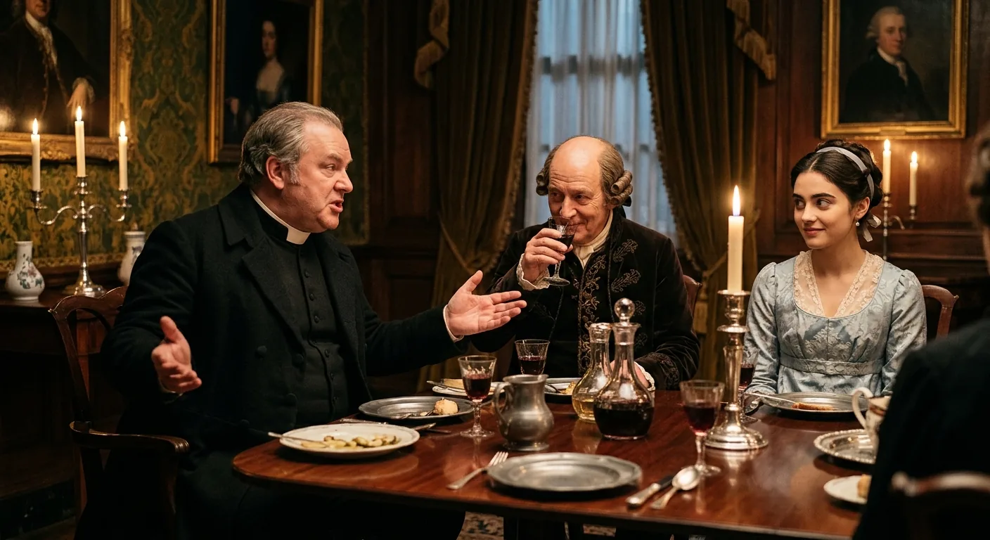 Mr. Collins Praises His Noble Patroness illustration