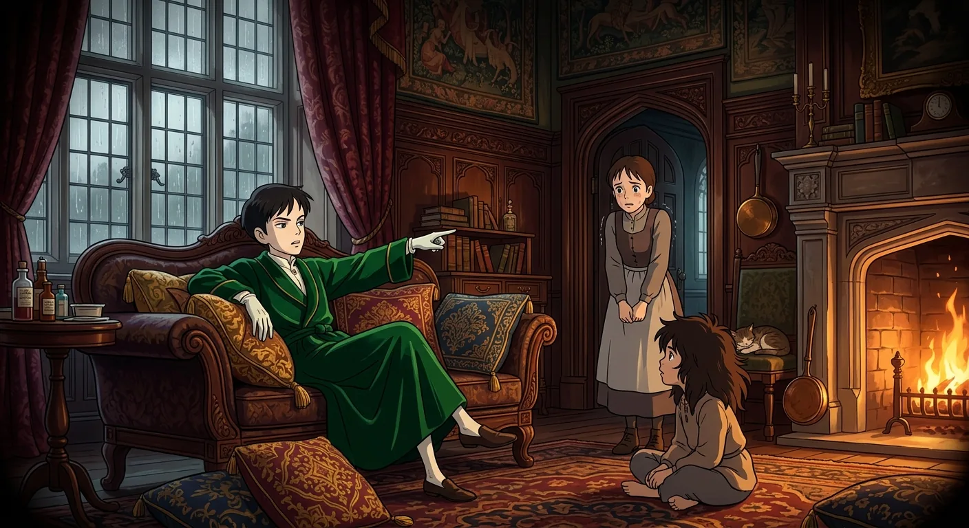 The Spoiled Boy Behind the Door illustration