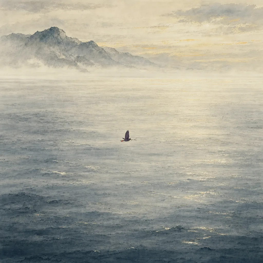 The Bird Jingwei and the Sea illustration