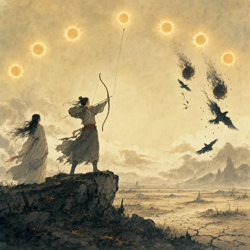 Hou Yi Shoots the Suns illustration