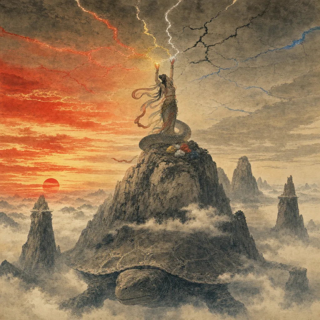Nuwa Mends the Sky illustration