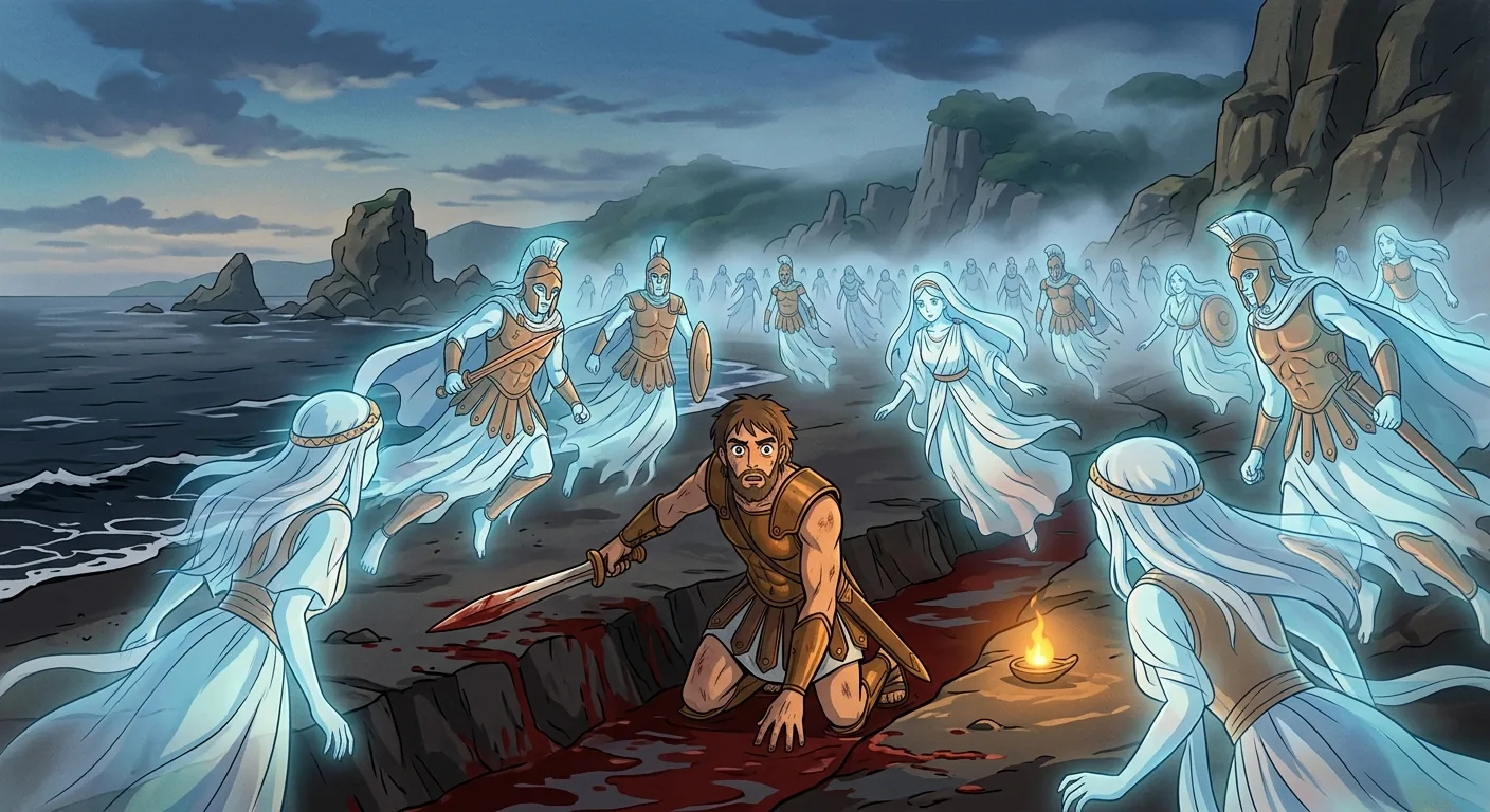 Odysseus Summons the Restless Dead illustration