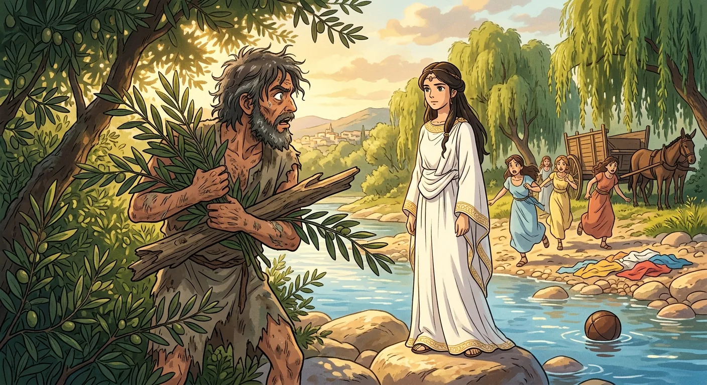 Nausicaa at the River's Edge illustration