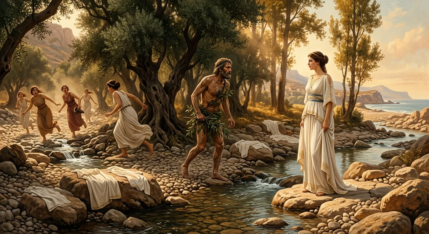 Nausicaa at the River's Edge illustration