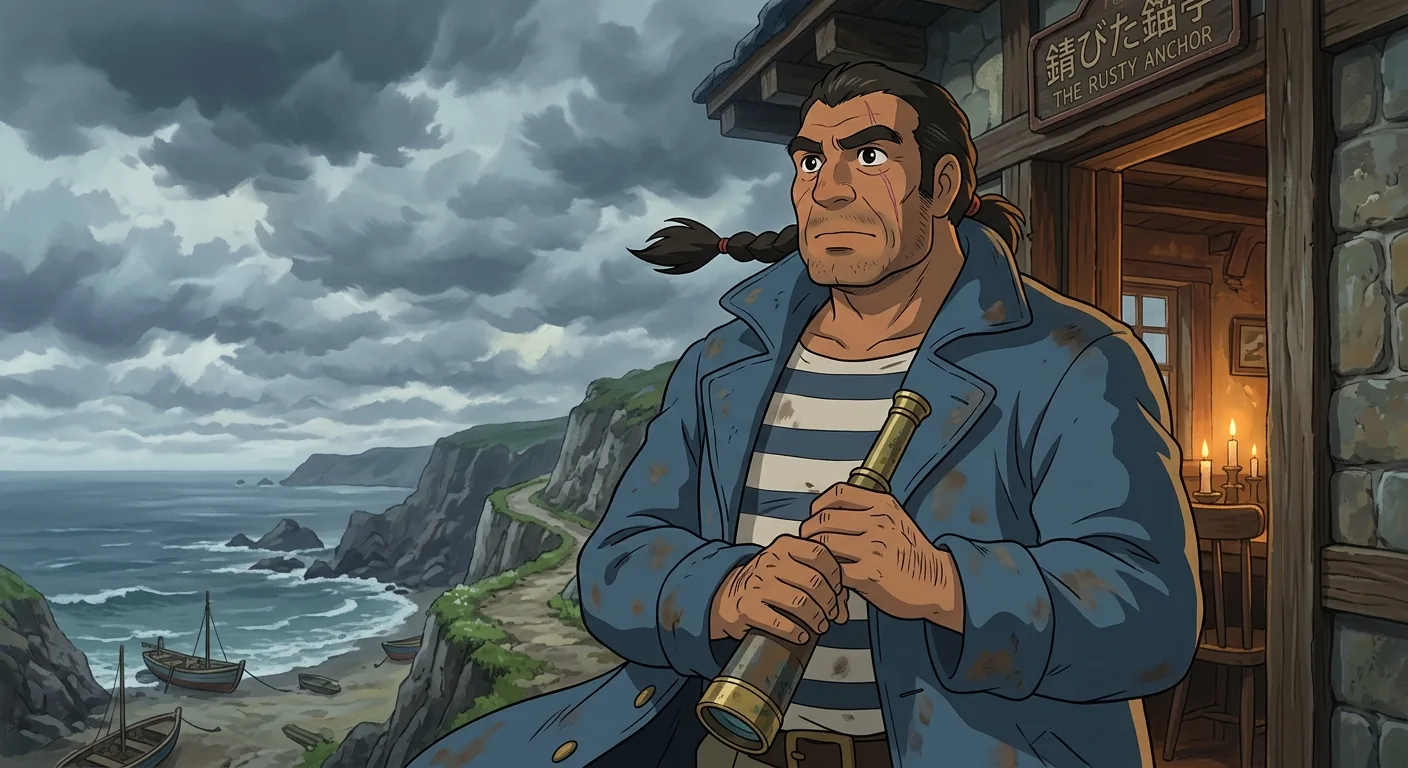 A Scarred Stranger Seeks Refuge illustration