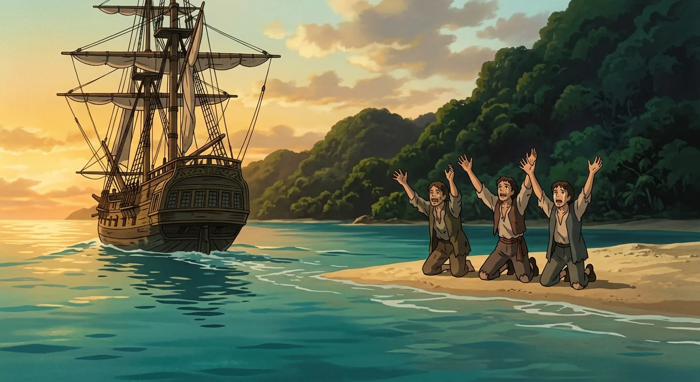 Gold, Farewell, and Marooned Mutineers illustration