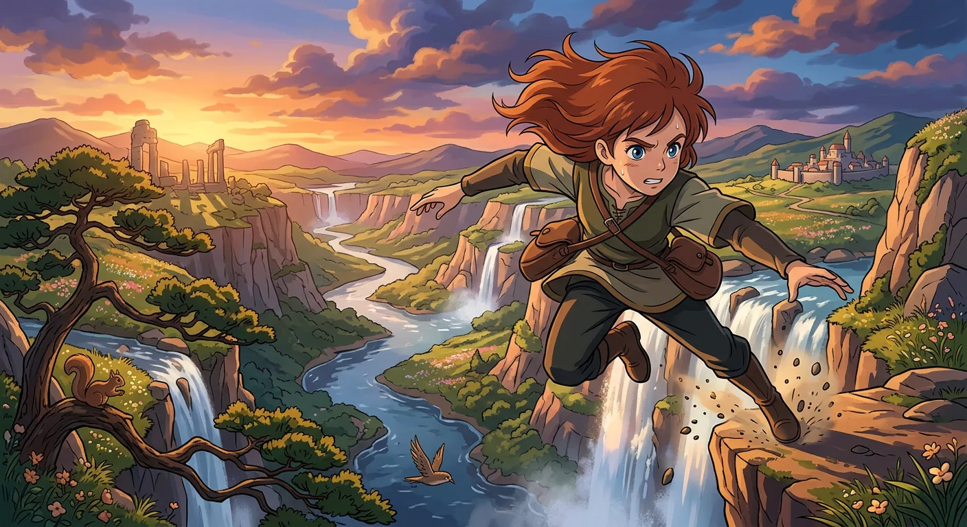 Escape and Encounter Amid Devastation illustration