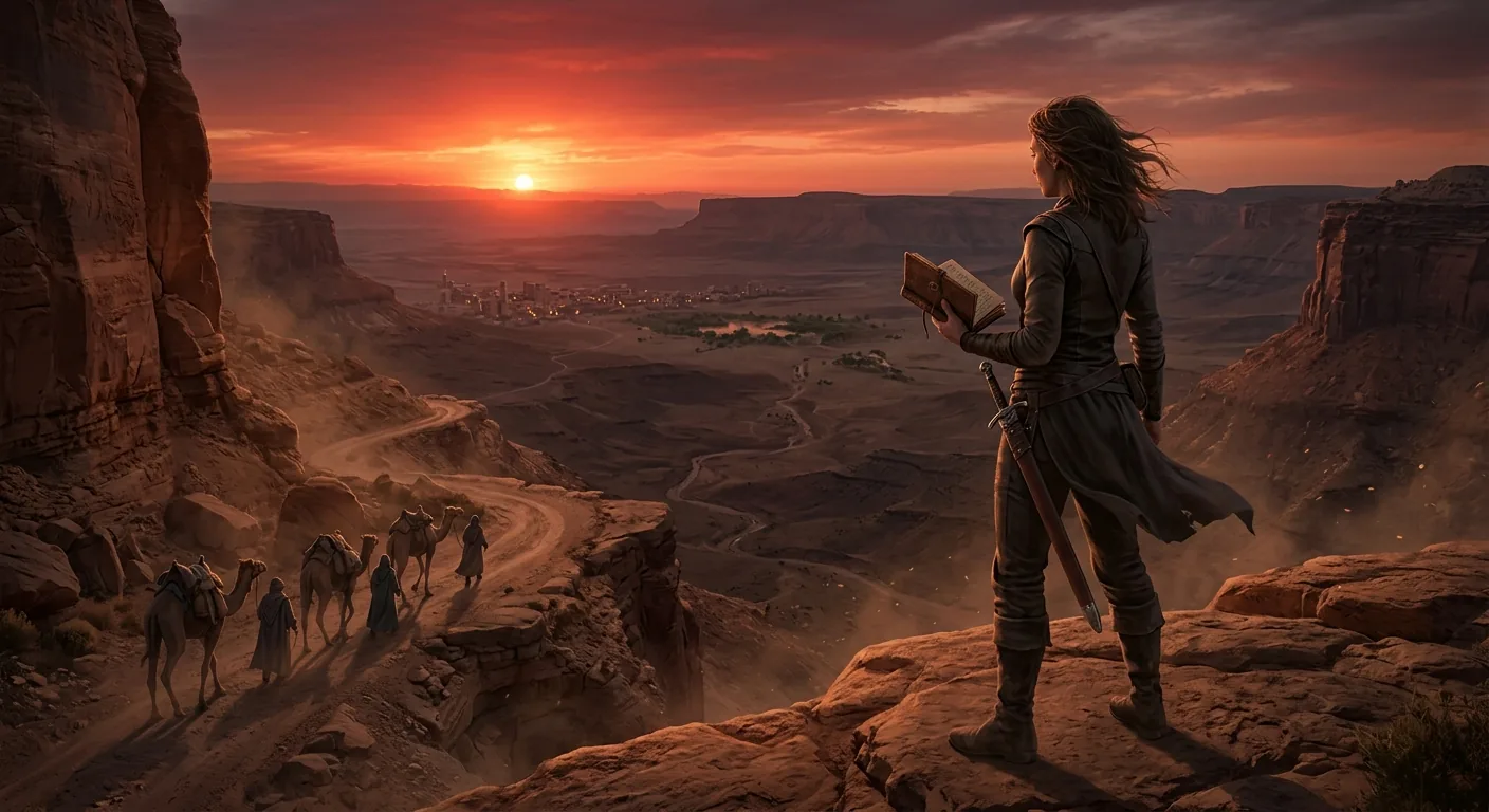 Midnight Journey Through Fire and Lightning illustration