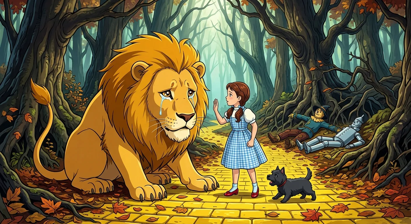 A Cowardly King Joins the Journey illustration