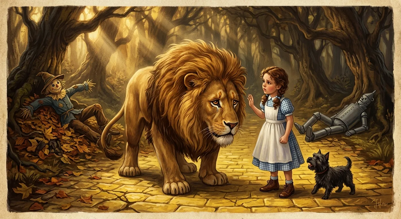 A Cowardly King Joins the Journey illustration